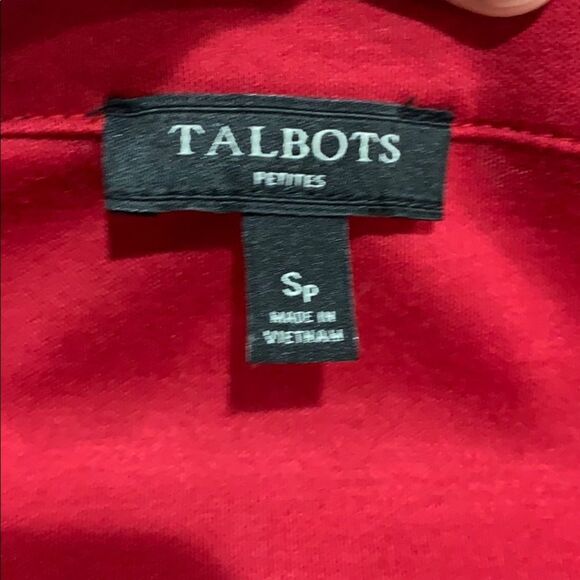 Talbots Petites Red Button-Sleeve Long Sleeve Top – Size SP - Picture 5 of 6
